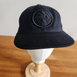 NFL Pittsburg Steelers Men's Unisex Black Wool Embroidered Hat Size 7 3/8